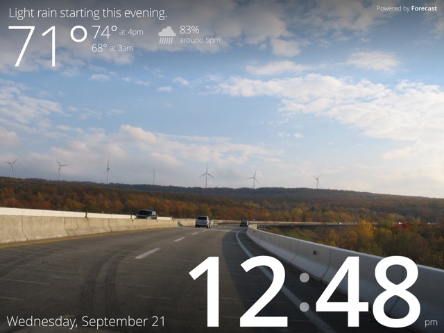 Weather clock screenshot